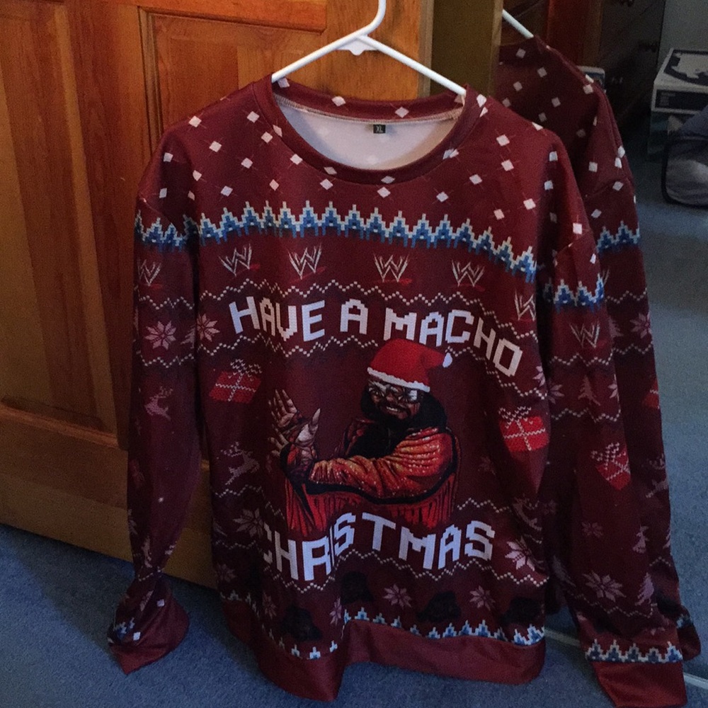 WWF macho man ugly Christmas sweater